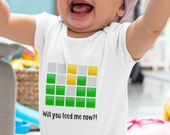 Wordle Meme - Baby One Piece Wordle - Word Puzzle Funny Baby Tshirt - Infant Baby Rib Bodysuit