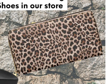 Leopard Print Portemonnaie - Tierdruck - Mama Geschenk - Muttertagsgeschenk - Reißverschluss Portemonnaie