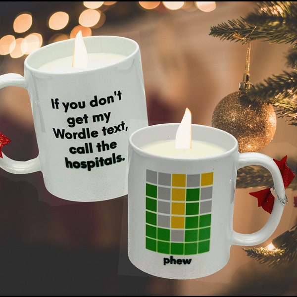 Wordle Mug Candle - If You Don't Get My Wordle Text, Call the Hospitals - Soy Candle - Christmas or Birthday Gift - Select Scent & Color