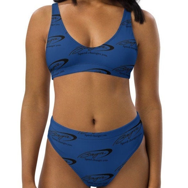 Baja Blue Bikini, Lake Life, Speed Changes You, Women's 2-piece Swimsuit, Recycled high-waisted bikini