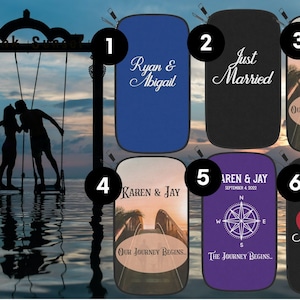 Personalisierbar Just Married - Honeymoon Funktionelles Reiseportemonnaie - Handgelenk und Schulterriemen Reiseportemonnaie - Passport Portemonnaie