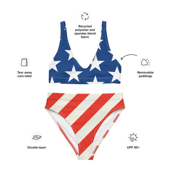 Patriotic high waisted best sale swimsuit