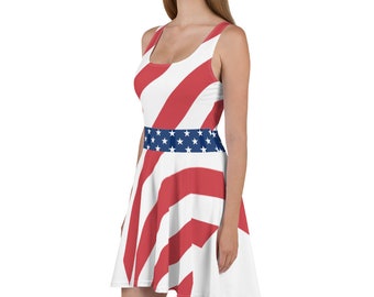 4th of July - Independence Day - Patriotic - American - Summer Skater Dress