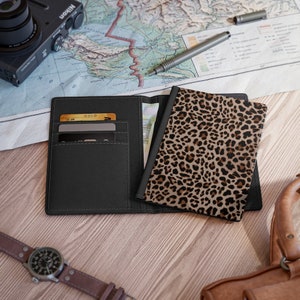 Luipaard print faux lederen paspoort cover - Cheetah Print Paspoort Cover - Traveler Gift