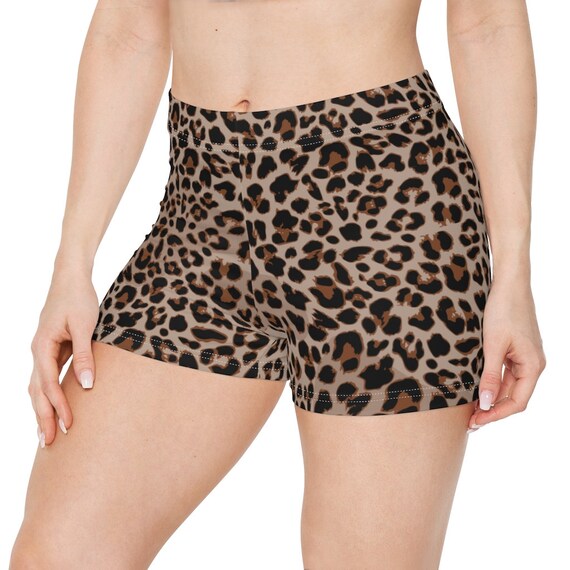 Leopard Print Moisture Wicking Shorts - Comfy Stylish