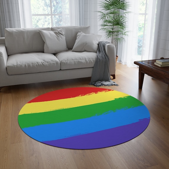 Tappeto Arcobaleno Tappeto Arcobaleno LGBTQ Pride Tappeto Rotondo 60 x 60 -   Italia