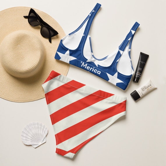 Merica Red White Blue Bikini Starts n Stripes Patriotic