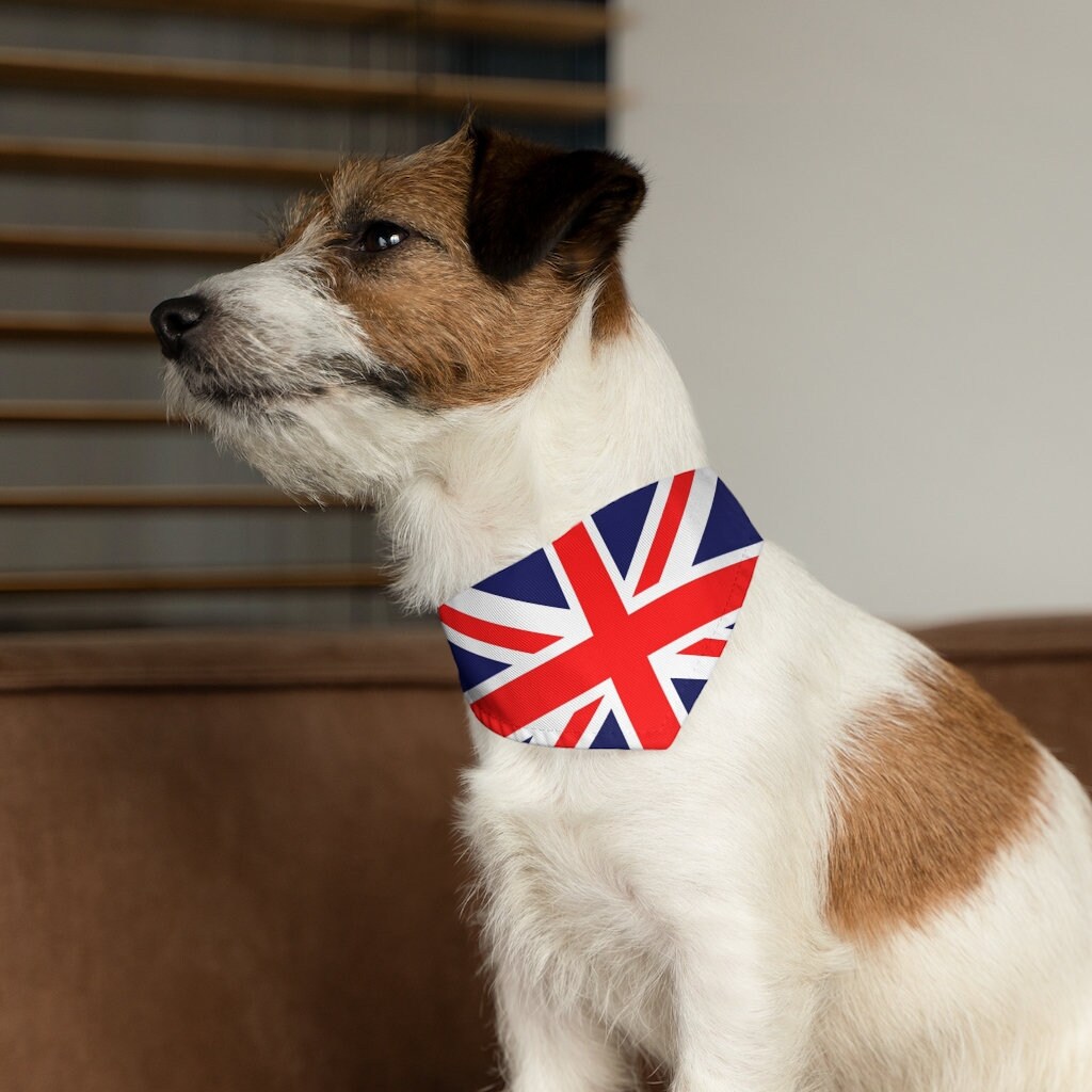 UK Flag Dog Bandana Union Jack United Kingdom Flag Pet Etsy