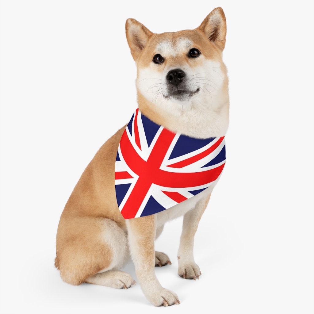 UK Flag Dog Bandana Union Jack United Kingdom Flag Pet Etsy