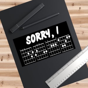 Sorry, I DGAF - Gitaar akkoorden - Grappige gitarist sticker - zwarte bumper sticker