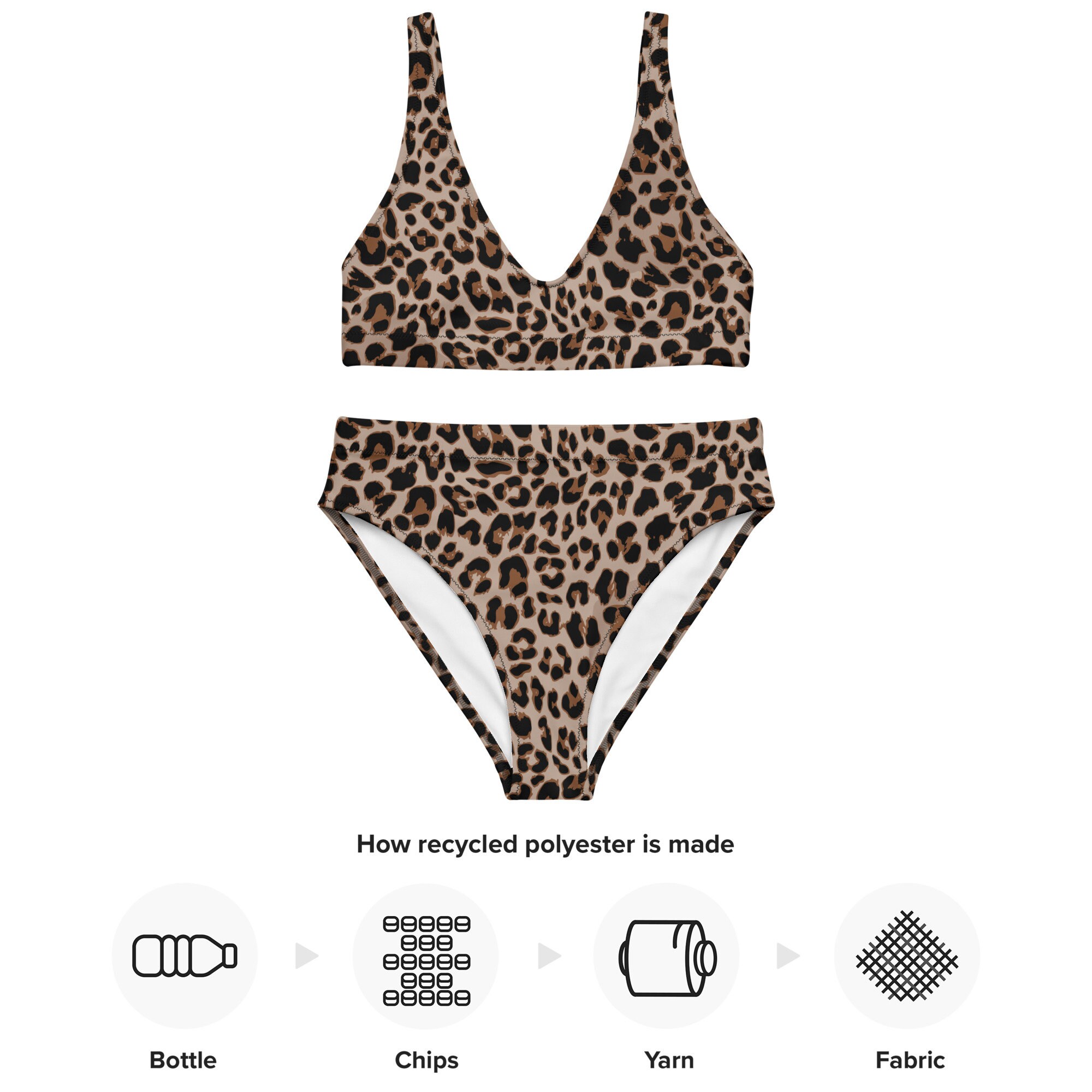 Leopard Print Bikini Animal Cheetah Print Bikini Recycled Etsy