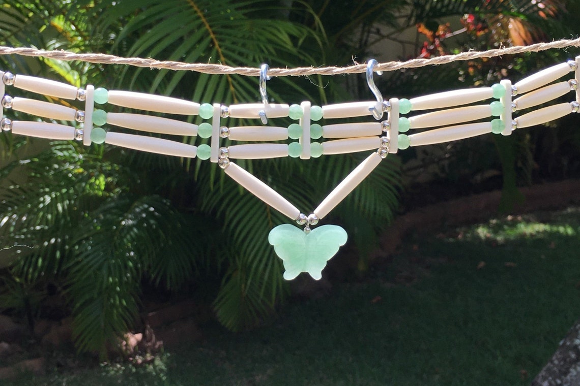 Schmetterling Choker Knochen Choker großer geschnitzter | Etsy