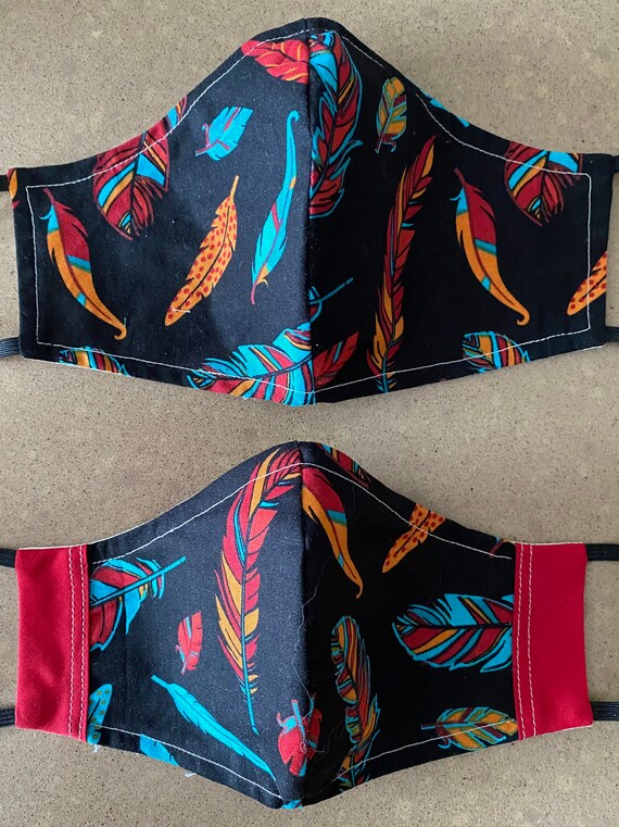 Feathers Face Mask Adult S & M READY TO SHIP Etsy