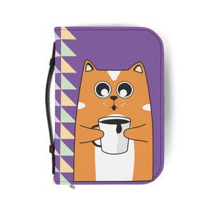 Cute Cat Bible Cover - Colorful Religious Case for Church, Prayer, Gifts, Home Decor, Christian Accessories