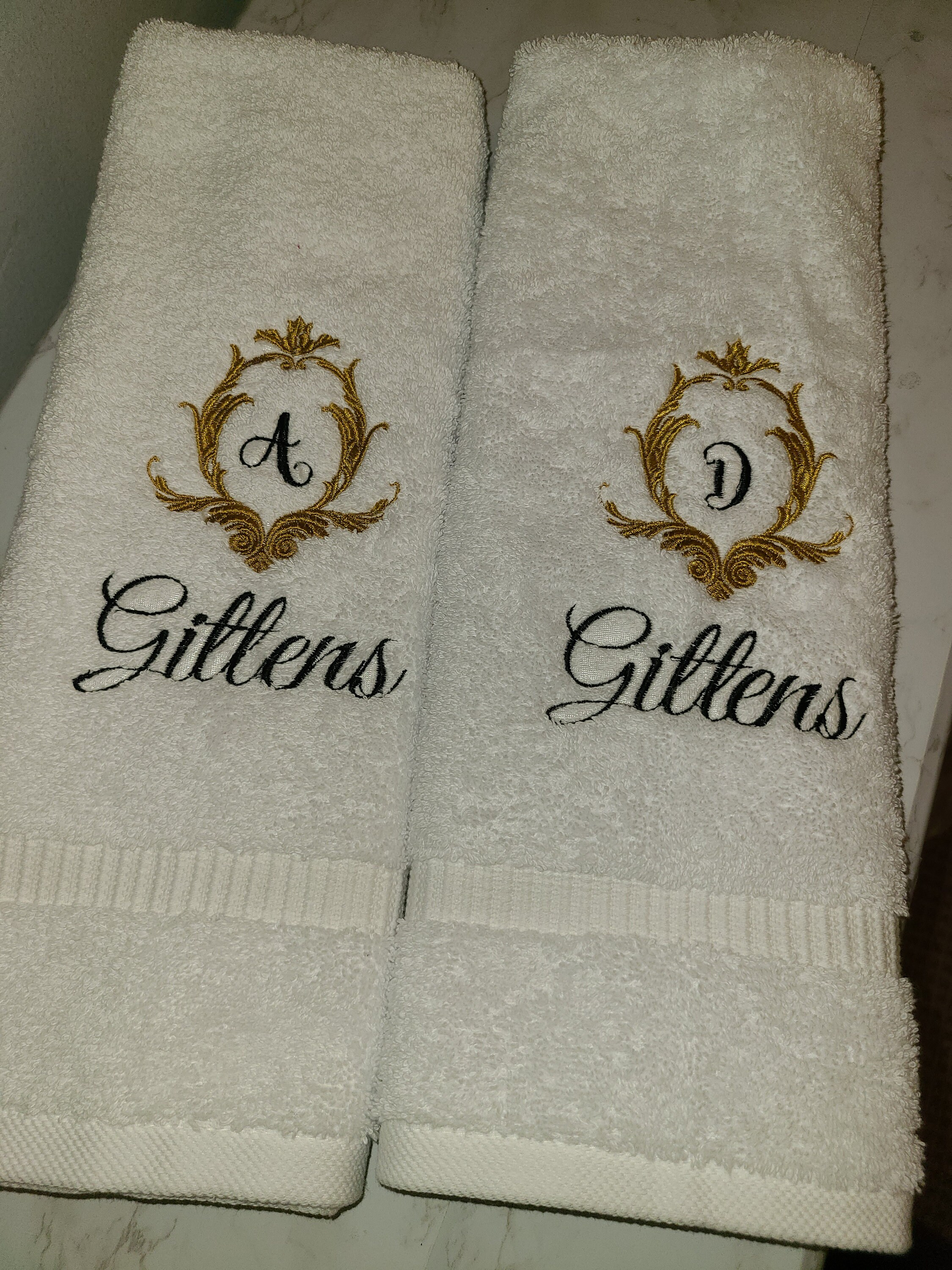 Monogram towels Etsy