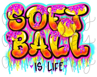 Softball Drip PNG - Softball Drip Shirt File - Softball Drip - Baseball Drip - Softball Drip Digital File - Badeball Drip File