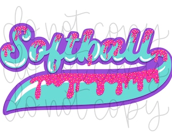 Softball Drip PNG - Softball Drip Shirt File - Softball Drip - Baseball Drip - Softball Drip Digital File - Badeball Drip File