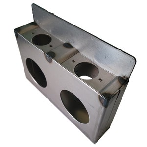 1 1/2" Double Hole Weld On Steel Lock Box For Doors And Gates
