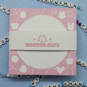 pink outline memo pad - stray kids skzoo inspired - 3.5x3.05 square 24 sheets