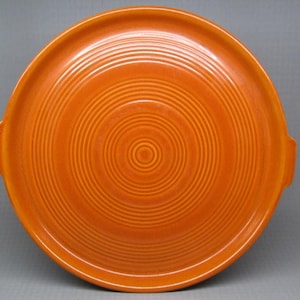 Pacific Pottery Target Tray charger platter tab handles Apache Red orange glaze vintage California pottery (3636)