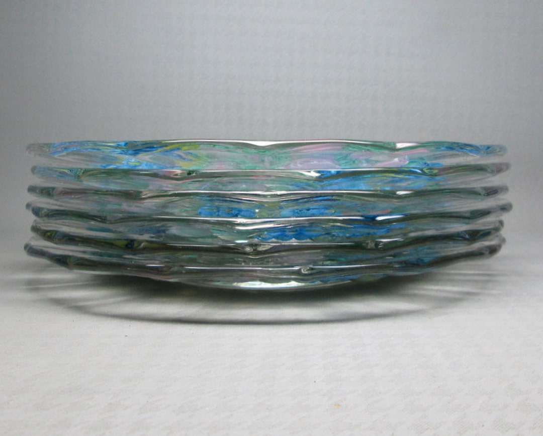 Indiana Glass Garland Della Robbia Six 6 Glass Fruit Plates Etsy