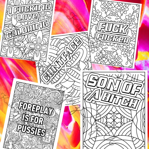 20 Adult Curse Words Coloring Pages Adult Coloring Pages | Etsy