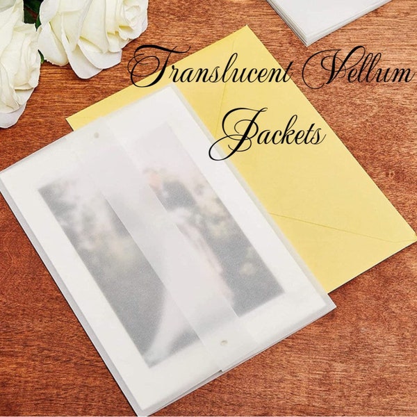 5x7 Vellum Jackets | Great for Weddings, Quinceañera, Birthdays & Much More | Quick Shipping