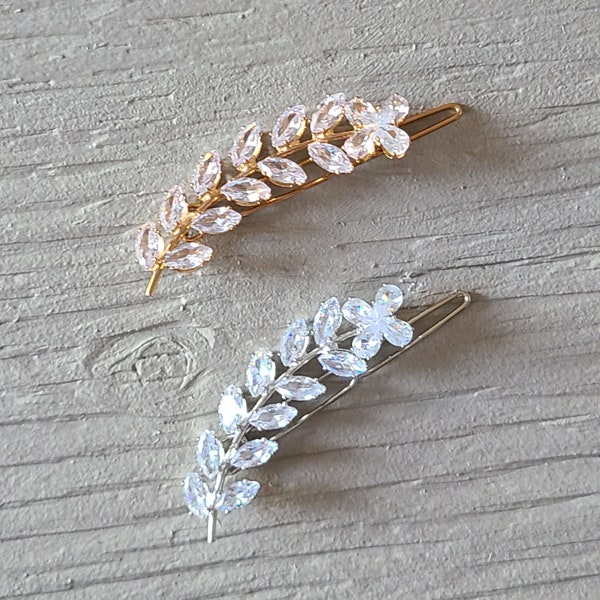 N1 Rhinestone Hair Pin CZ Hair Barrettes Bridal Gold Diamond Bride Hair Clip Silver Prom Party Hair Accessory Daliy Hair Barrette April