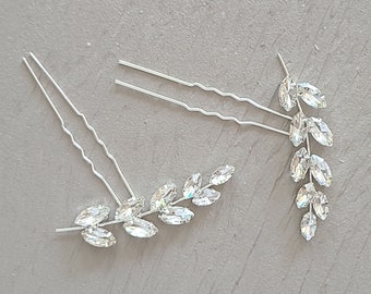 N1 Silver Wedding Hair Pins Bride Rhinestone Hair Pin Bridal Crystal Hair Accessories Simple Diamond U Pin BALEEN