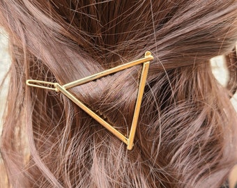 Gold triangle hair barrette hair barrette triangle  hair clip metal minimalist geometric hair clip hair accessory 15 N2