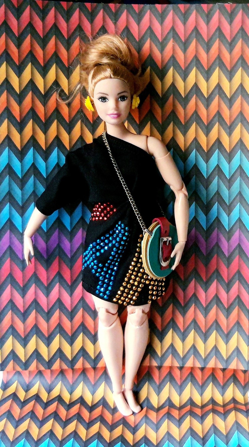 Curvy Barbie Unique Disco Outfit Designer Doll Dress | Etsy