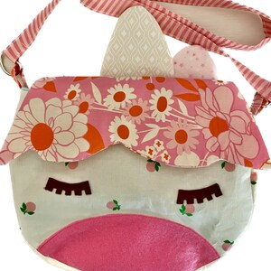 Unicorn purse for kids Tangerine and flower