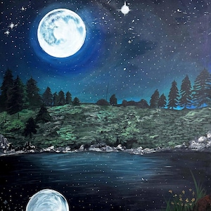 Pintura mágica con brillo de luz de luna