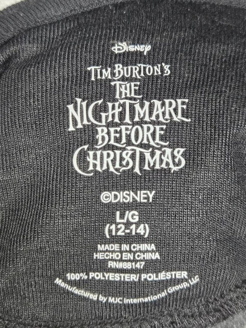 Disney The Nightmare Before Christmas Hooded Pajama Night Shirt Women's L Jack image 4