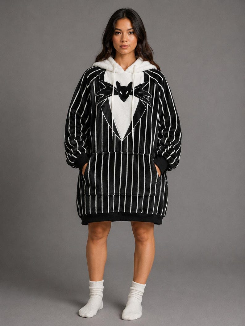 Disney The Nightmare Before Christmas Hooded Pajama Night Shirt Women's L Jack image 1