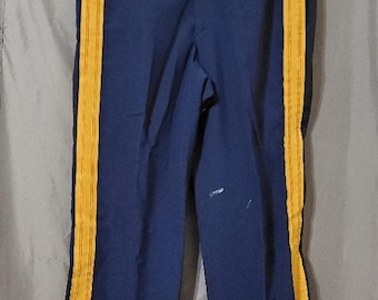 Pantalones de gala ASU azul marino, pantalones del ejército estadounidense para hombre con raya amarilla