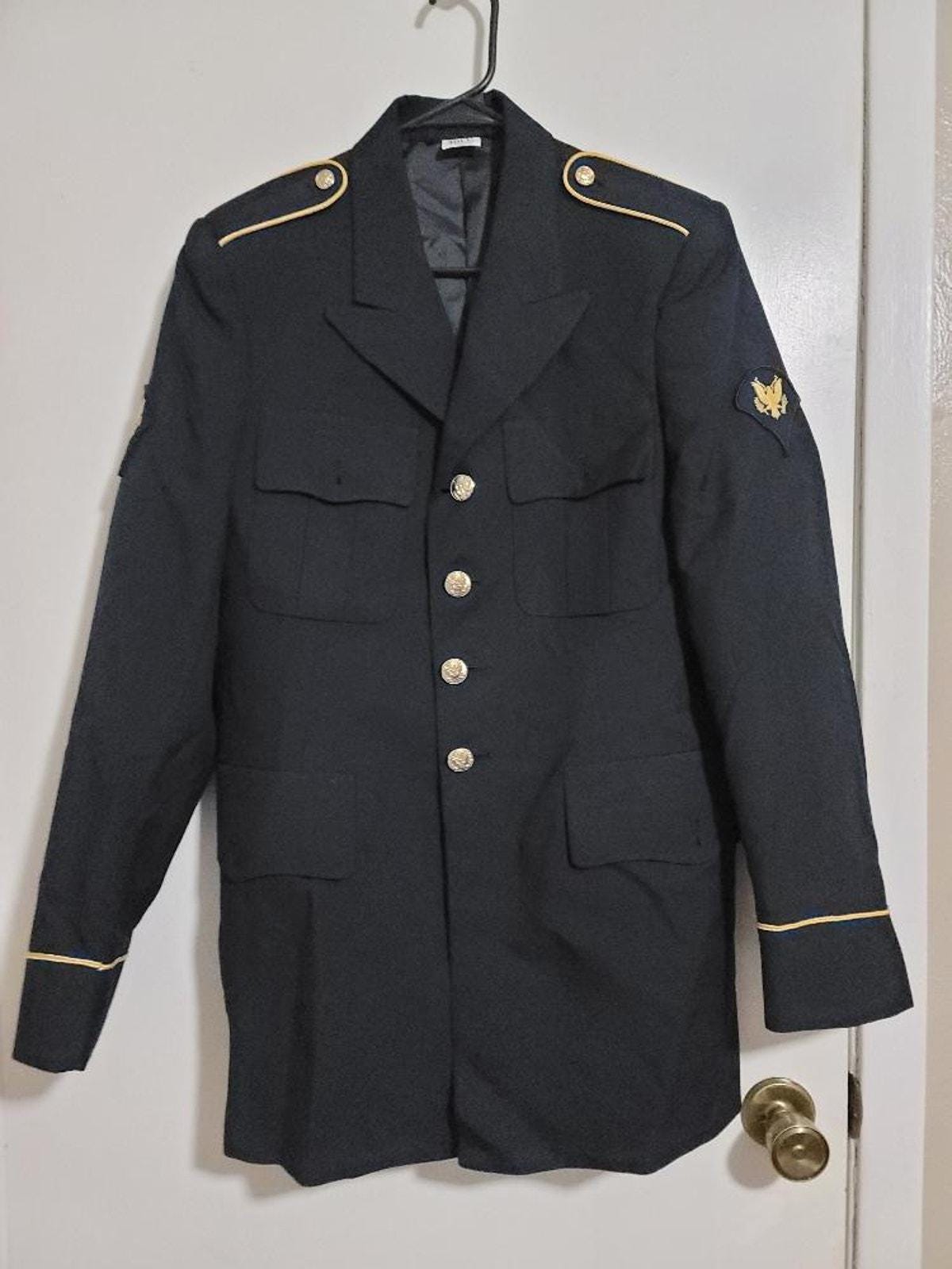 ASU Coat Mens Service Jacket Dress Army Blue 450 Size 36L 36LC - Etsy