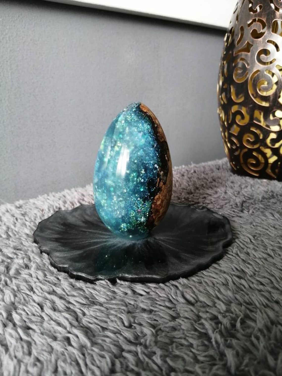 Resin and wood mermaid egg beautiful mythical handcrafted | Etsy