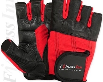 Gewichtheffen/Grip Krachtverhogende handschoenen - rood en zwart