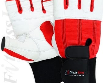 Weightlifting/Grip Strength enhancing gloves - Red and White