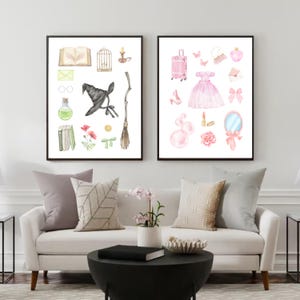 Wicked Broadway Musical Inspired Glinda and Elphaba Digital Prints | Home Decor | Digital File