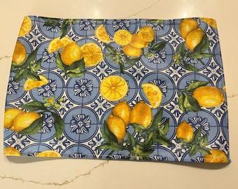 Manteles de azulejos de limón hechos en Italia