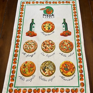 Napoli Pizza Tea Towel | Italian Pizza Towel | Pizza in Italy | Pizza Lover Gifts | Large Tea Towel | Italian Gifts | Napoli Pizza