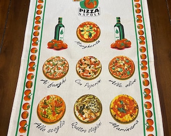 Napoli Pizza Tea Towel | Italian Pizza Towel | Pizza in Italy | Pizza Lover Gifts | Large Tea Towel | Italian Gifts | Napoli Pizza