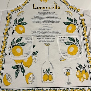 Limoncello Apron Apron with Lemons Limoncello Recipe Homemade Limoncello Maker Italian gifts Sorrento Amalfi Coast Lemon image 5