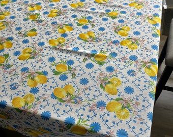 Lemon Tablecloth | Cotton Linens Made in Italy | Tablecloths from Italy | Majolica Designs