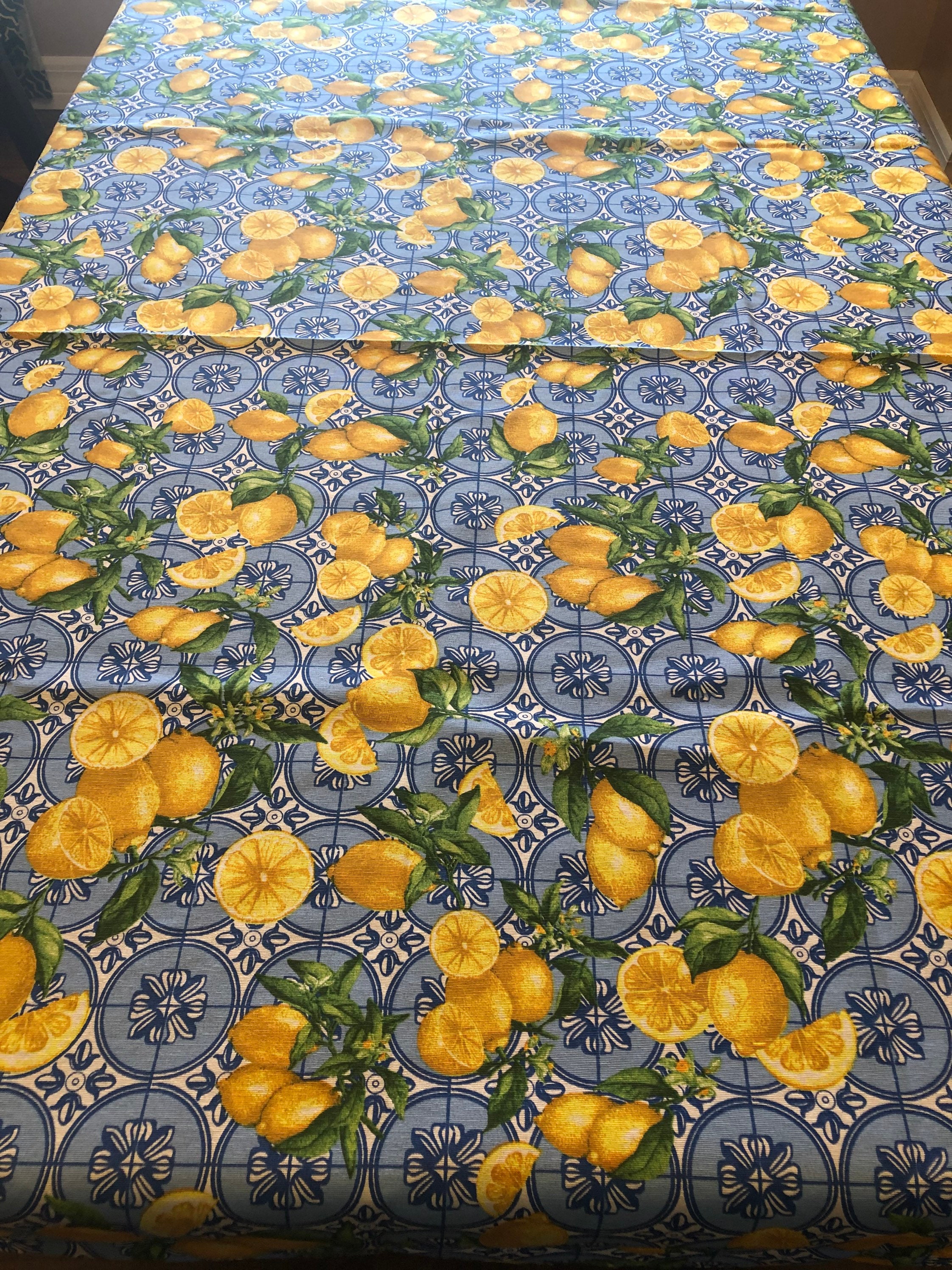 cotton 100% テーブルクロス　レモン柄　アマルフィ Amazon｜PIRNSDG テーブルクロス (100cm×140cm) ラミネート
