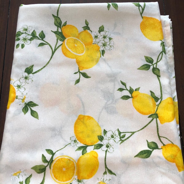 Lemon White Cotton Tablecloth Made in Italy Limone Sorrento