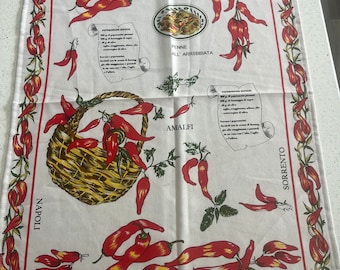 Peperoncini-theedoek | Handdoek Italiaanse peper | Cadeaus uit Italië | Italiaanse keuken | Grote theedoek | Italiaanse cadeaus | Napoli-cadeaus