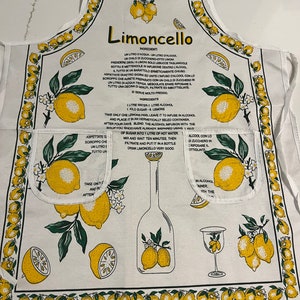 Limoncello Apron Apron with Lemons Limoncello Recipe Homemade Limoncello Maker Italian gifts Sorrento Amalfi Coast Lemon image 2